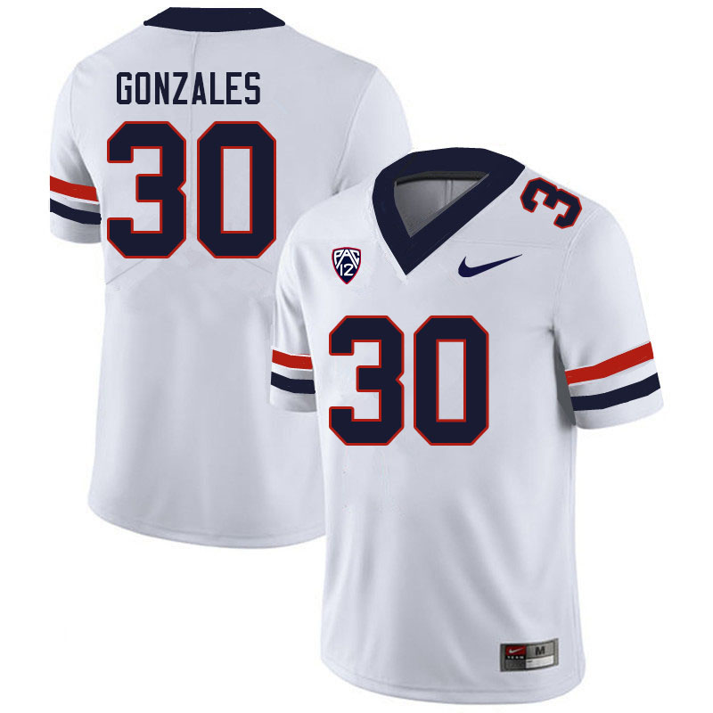 Men #30 Anthony Gonzales Arizona Wildcats College Football Jerseys Sale-White